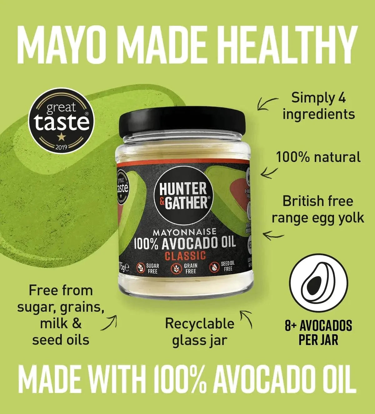 Avocado Oil Mayonnaise Classic Hunter & Gather 250g hunter & gather 00900008