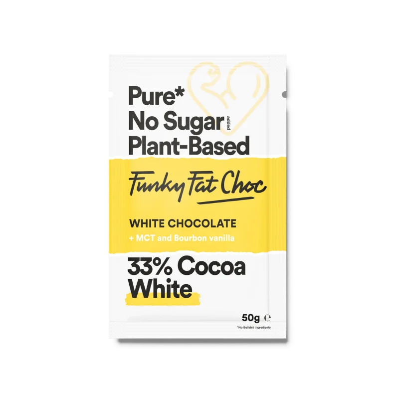 Bio Chocolate Bar White Funky Fat Foods 50g x10 Funky Fat Foods P-FFB-28BWI