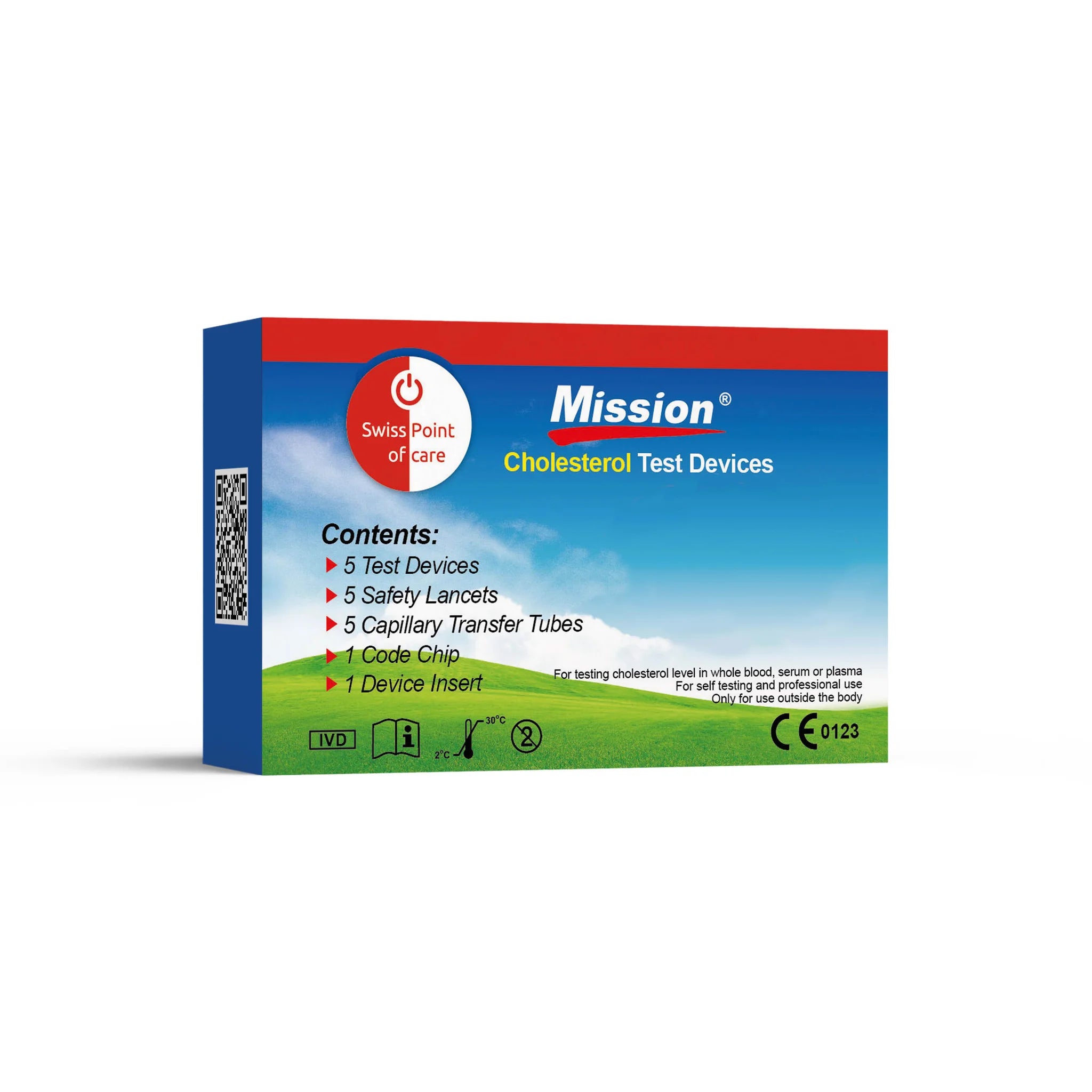 Cholesterol Teststrips Mission 3-in-1 Swiss Point of Care x5 swiss point of care P-MTES-05SP