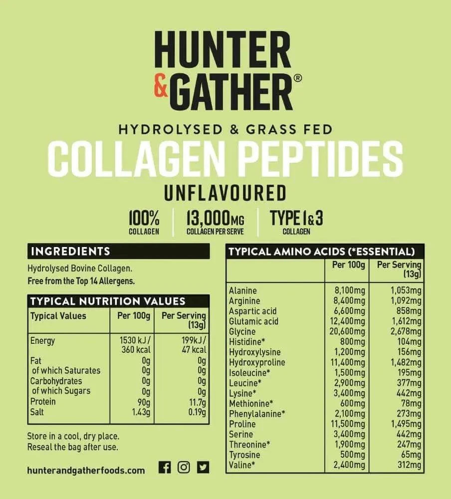 Hunter & Gather Bovine Collagen Powder Hunter & Gather 400g 00900021 Vital20