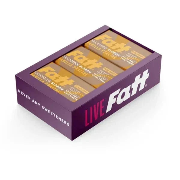 Keto Blondie Vanilla Praline Live Fatt 40g x18 live fatt Snacks 01900029