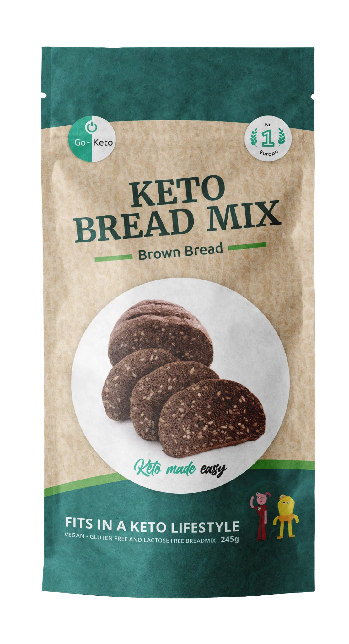 Keto Bread Mix Brown Go-Keto 270g Go-Keto P-GKBB-BAK04