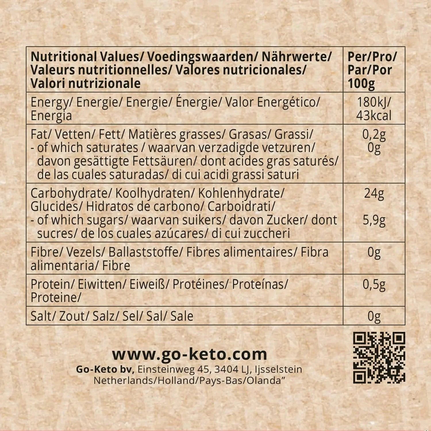 Keto Fruit Spread Strawberry Go-Keto 200g – product overview
