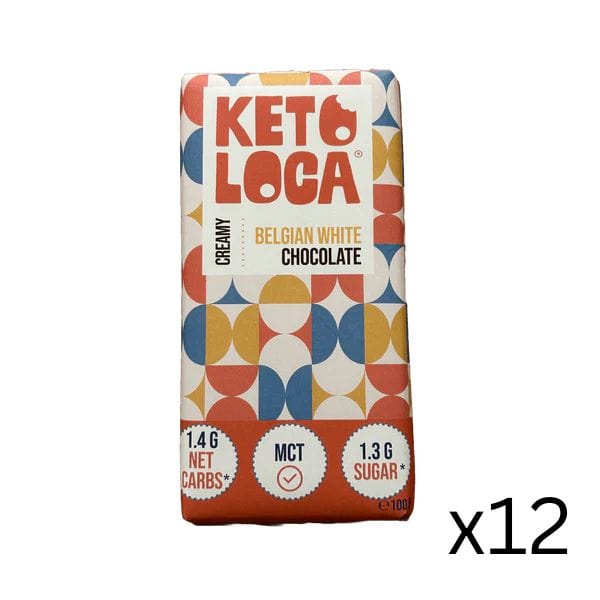 keto loca Belgian Chocolate White Keto-Loca 100g x12 02800009 Vital20