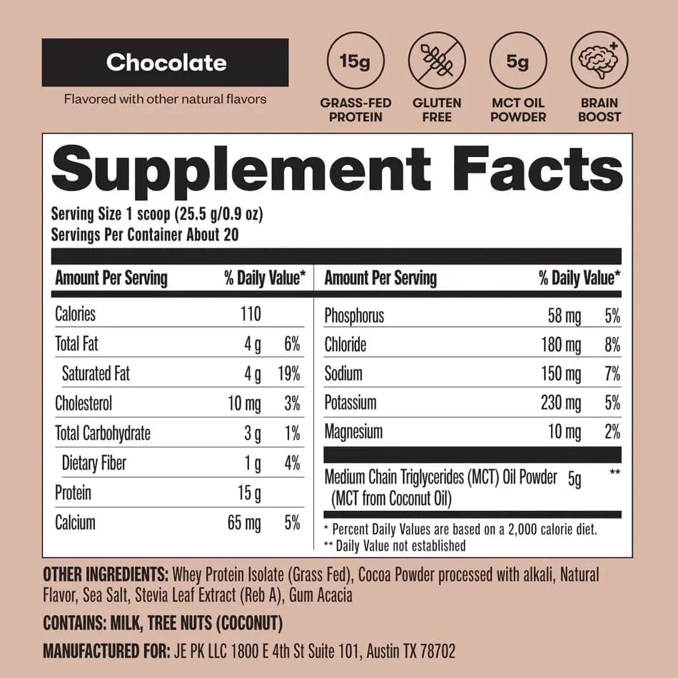 Keto Whey Protein Chocolate Perfect Keto 511g perfect keto P-PKWC-30
