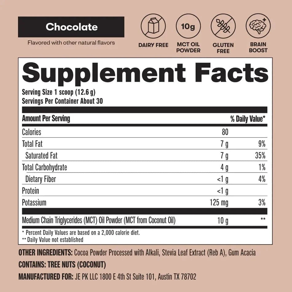 MCT Oil Powder Chocolate Perfect Keto 378g perfect keto P-PKMOPC-23