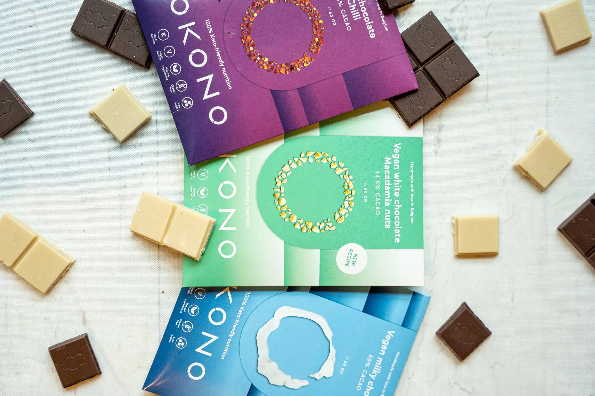 OKONO Vegan White Chocolate Macadamia Nuts OKONO 50g 03000011 Vital20