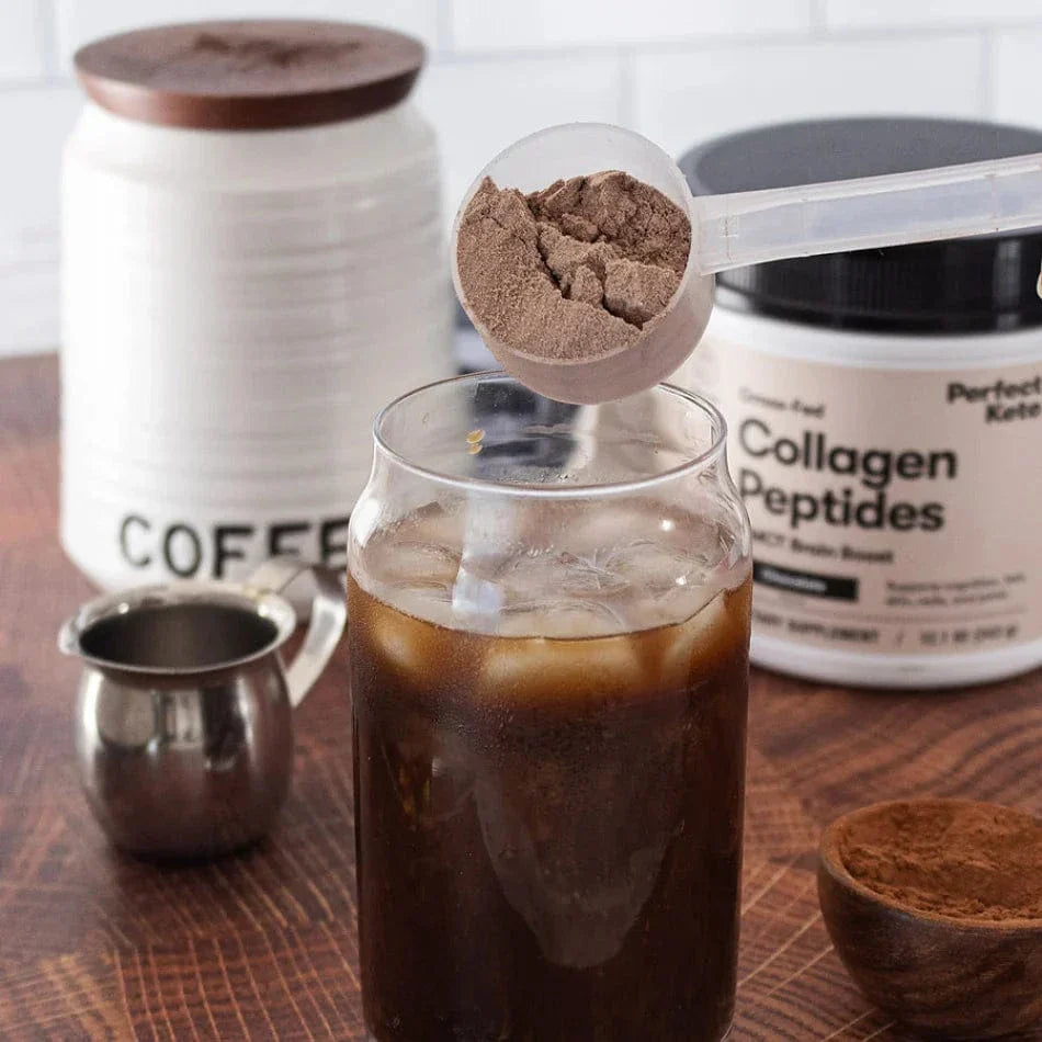 Perfect Keto Grass-Fed Collagen Peptides & MCT Brain Boost Chocolate Perfect Keto 343g P-PKKCC-42 Vital20