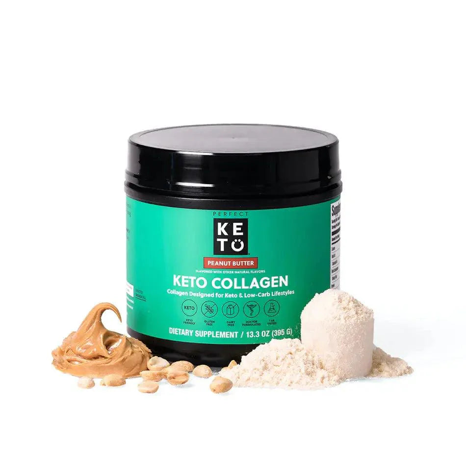 Perfect Keto MCT Collagen Powder Peanut Butter Perfect Keto 395g P-PKKCPB-12 Vital20