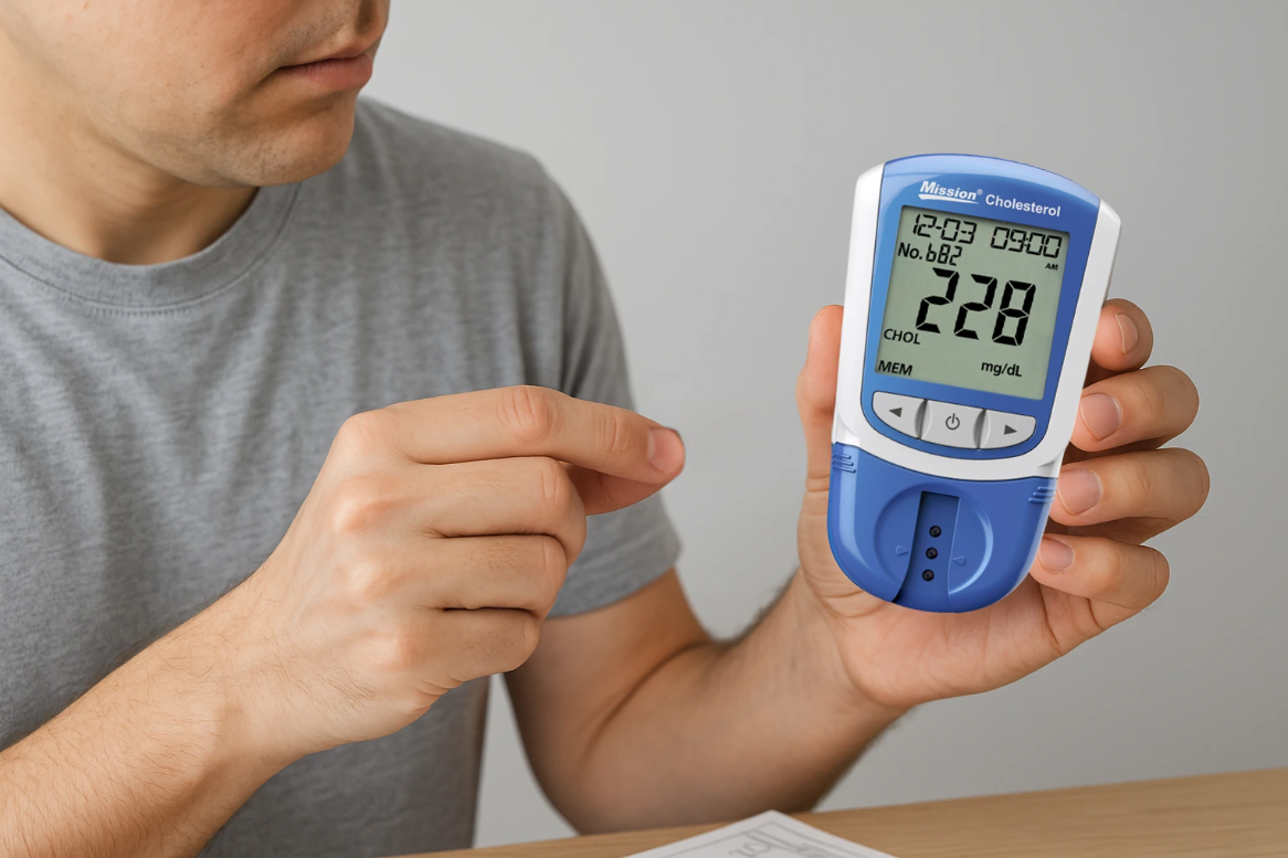 Guide showing how to read and interpret cholesterol test results and normal ranges