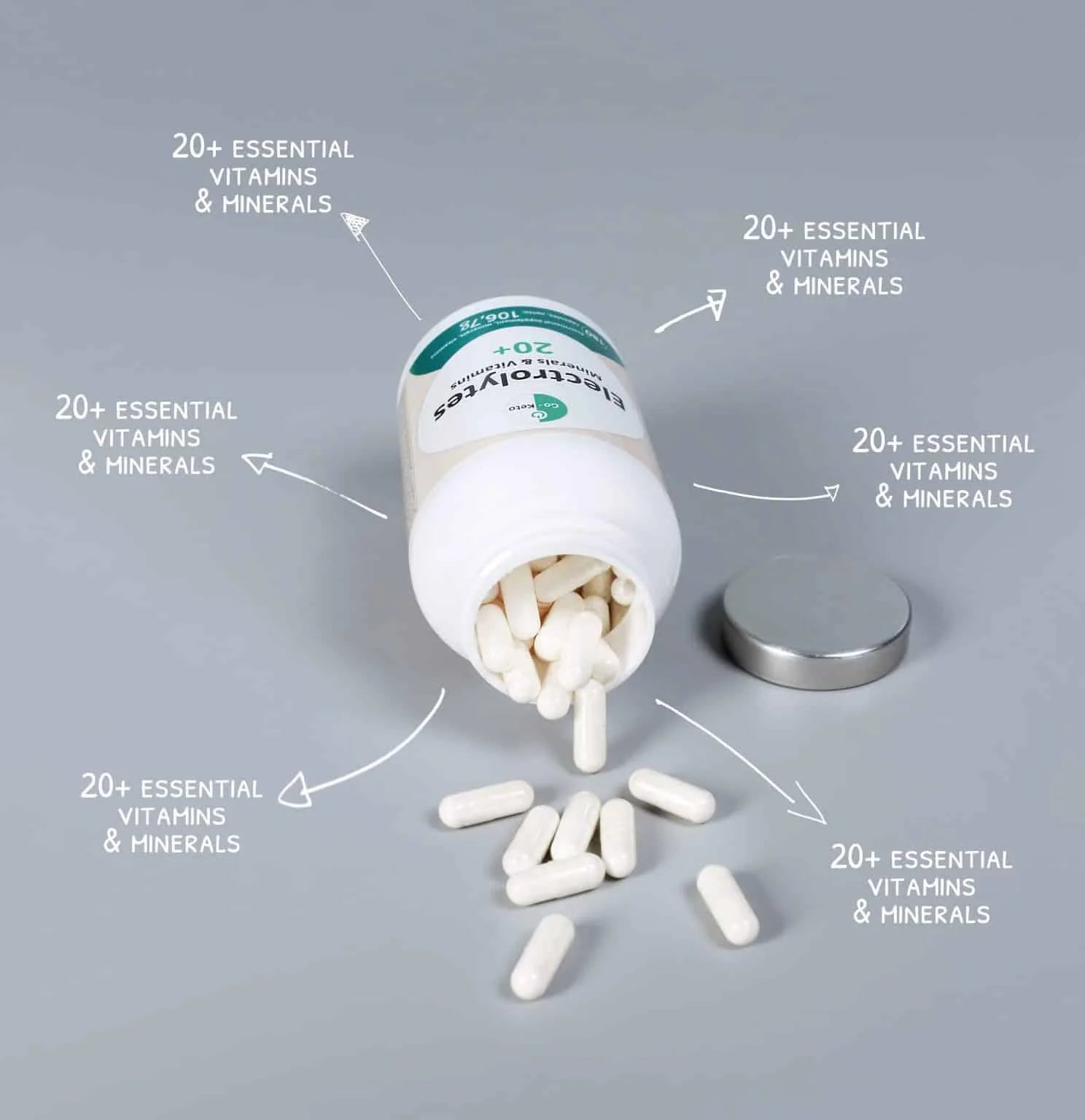 20+ Electrolytes Minerals Vitamins Go-Keto x180 – product overview
