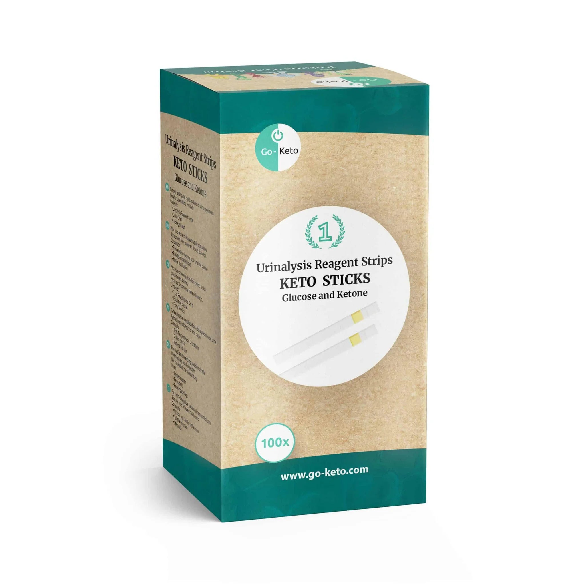 Go-Keto Glucose en Ketonen Urine Teststrips x100 – product overview