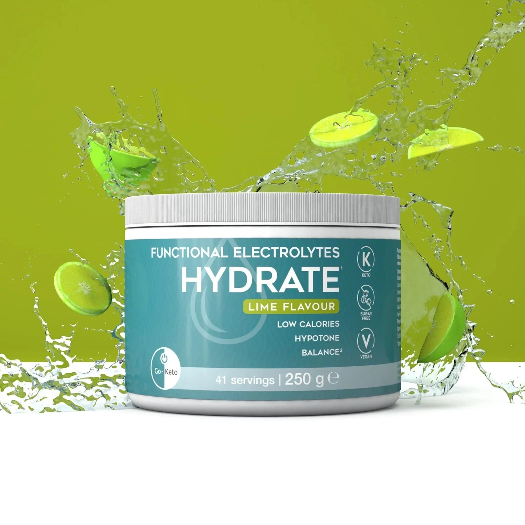 Go-Keto Functional Electrolytes Drink Mix Hydrate Lime Go-Keto 41 servings P-GK-560-HYDRATE Vital20