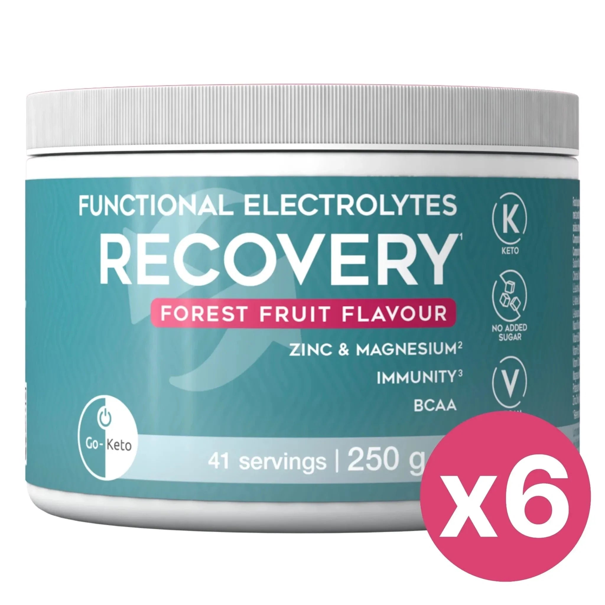 Go-Keto Functional Electrolytes Drink Mix Recovery Forest Fruit Go-Keto 41 servings x6 O-GK-607-RECOVER Vital20