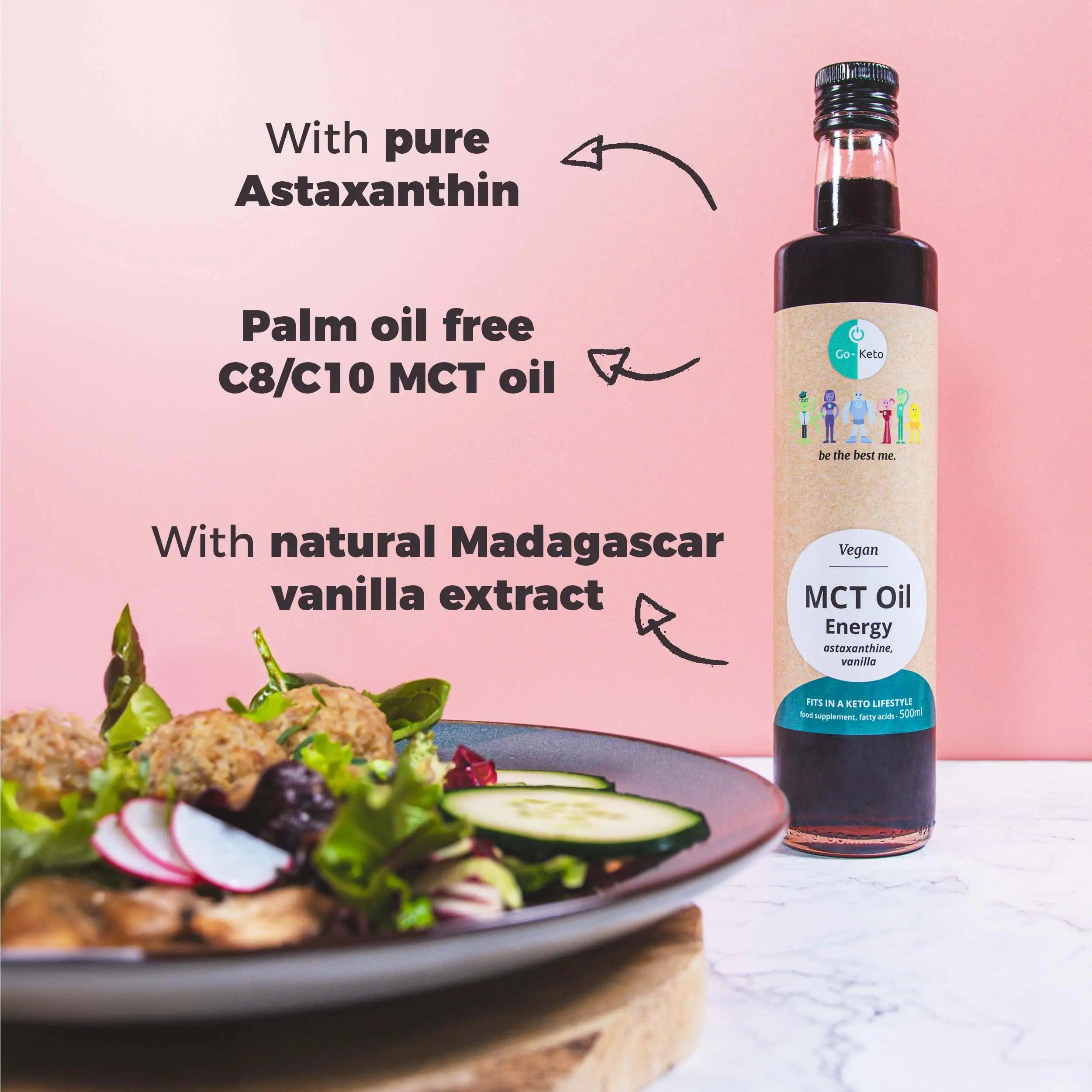 Go-Keto MCT Oil Energy Vanilla Astaxanthin Go-Keto 500ml P-GK-NRG-709 Vital20