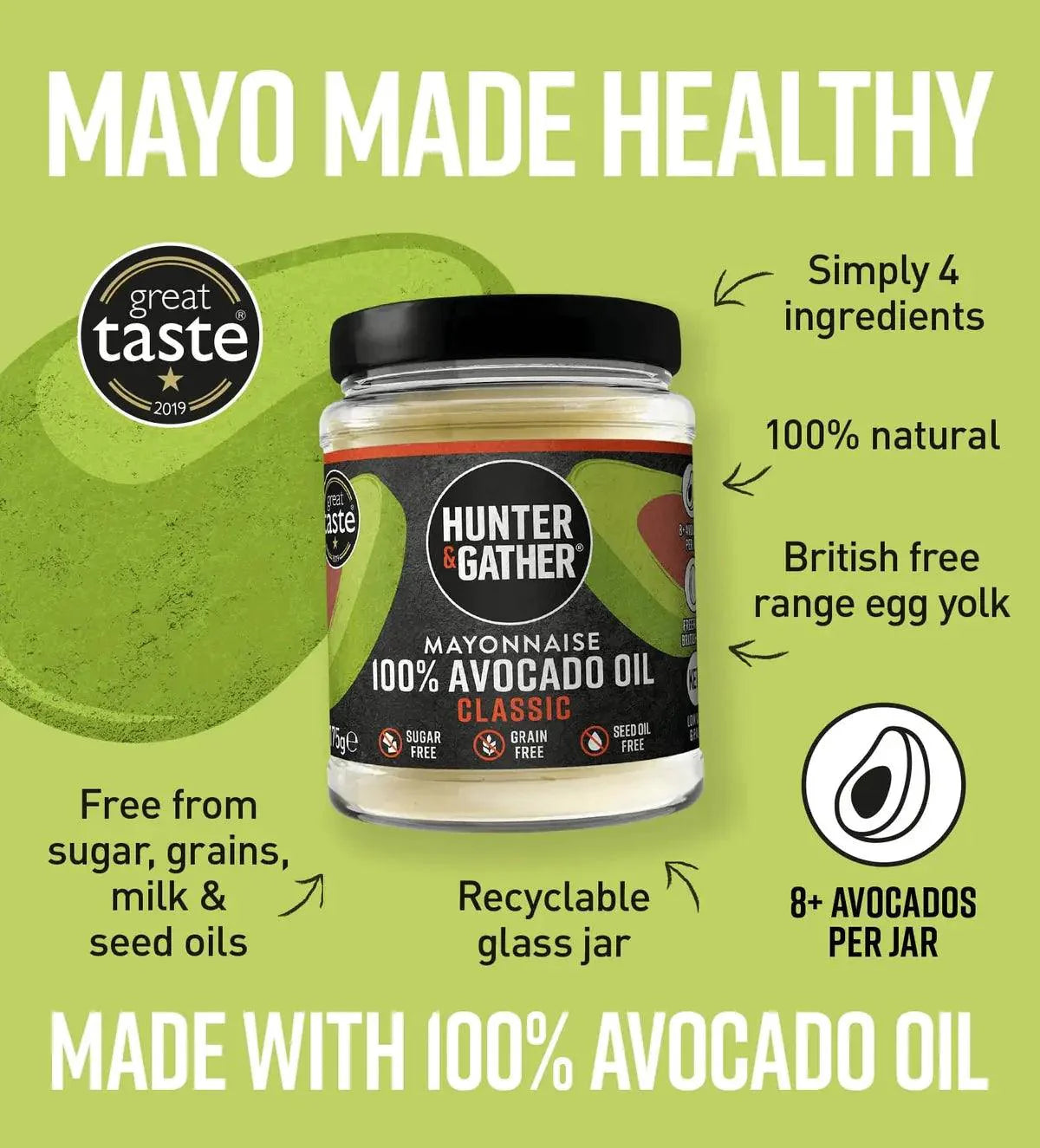 Hunter & Gather Avocado Oil Mayonnaise Chipotle & Lime Hunter & Gather 630g 00900010 Vital20