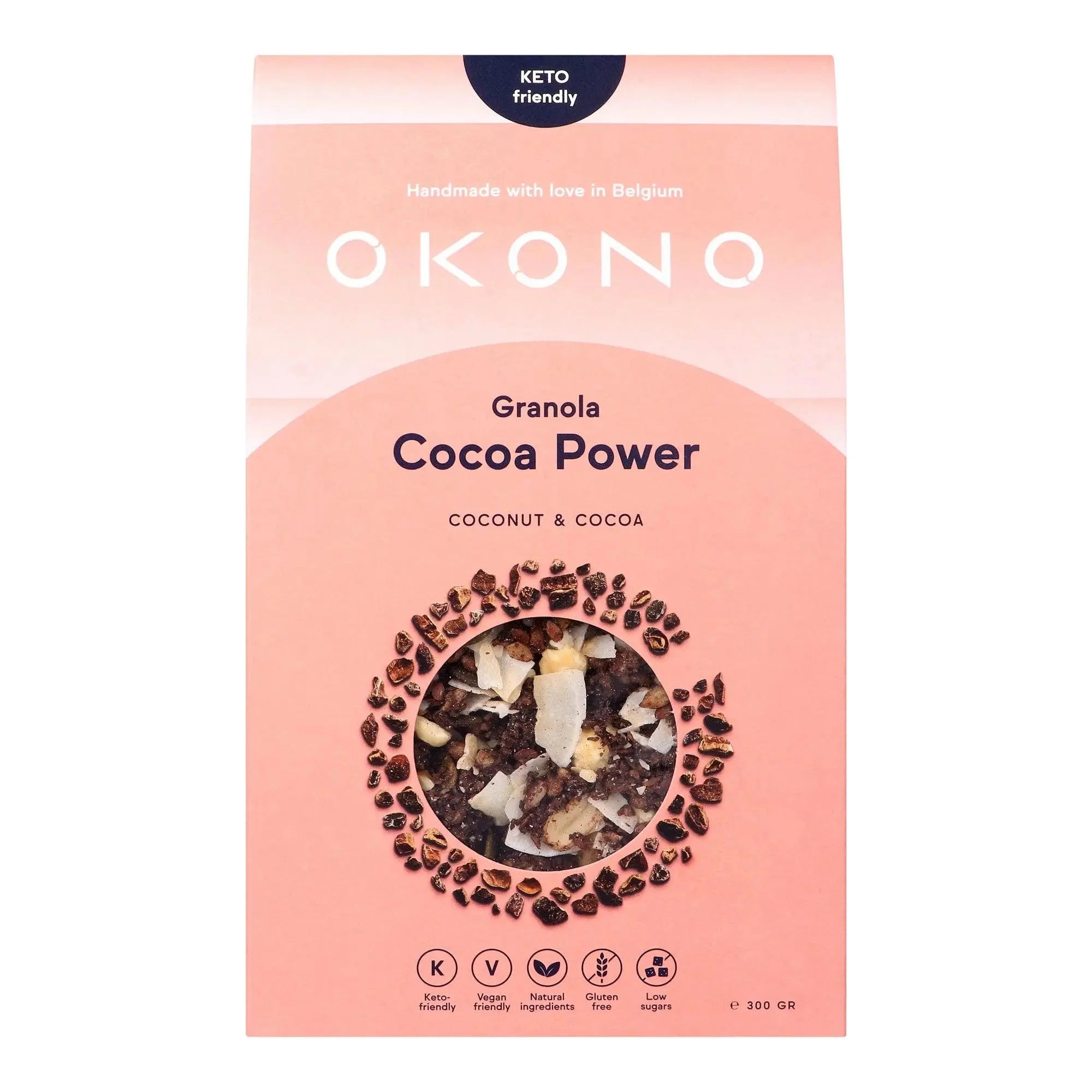 Keto Granola Cocoa Power Coconut & Cocoa OKONO 300g okono  03000004