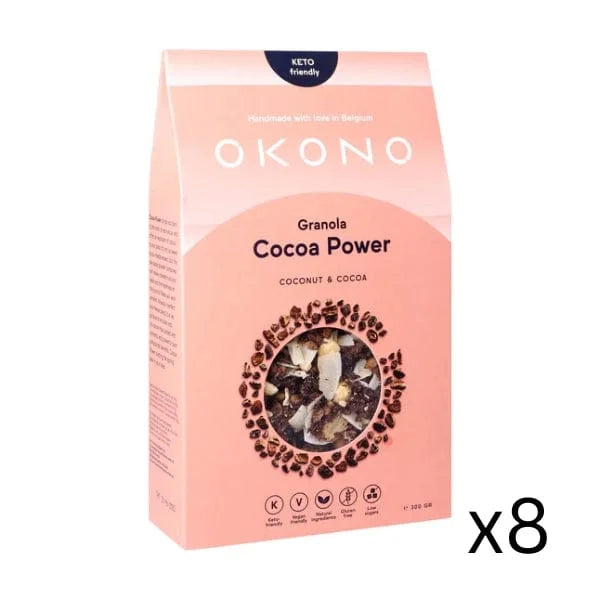 Keto Granola Cocoa Power Coconut & Cocoa OKONO 300g x8 okono  03000025
