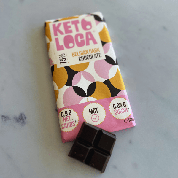 Keto Loca Belgian Chocolate 75% Dark Keto-Loca 100g 02800001 Vital20