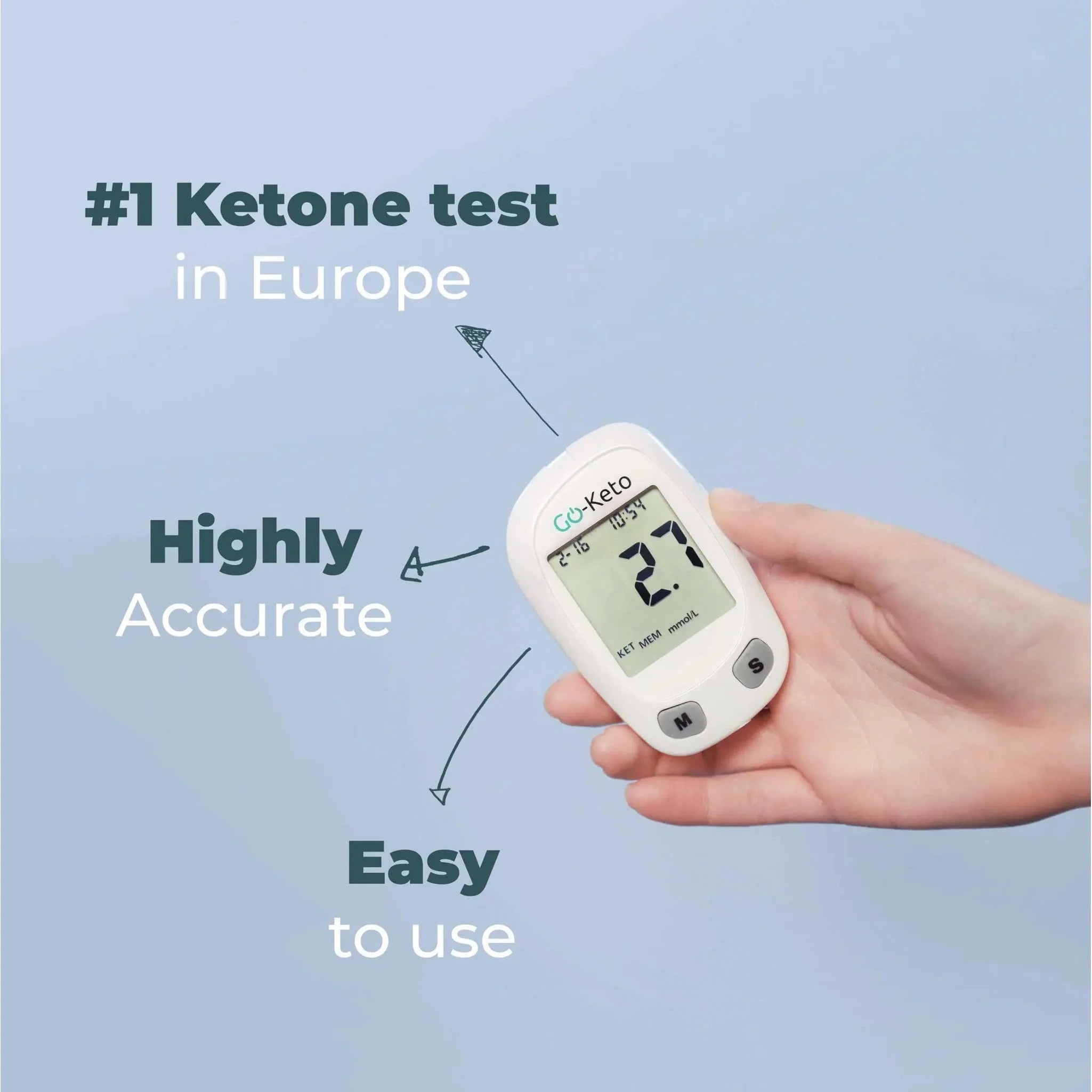 Go-Keto Ketone Glucose Meter Kickstart Set (10 Ketone Strips) – product overview