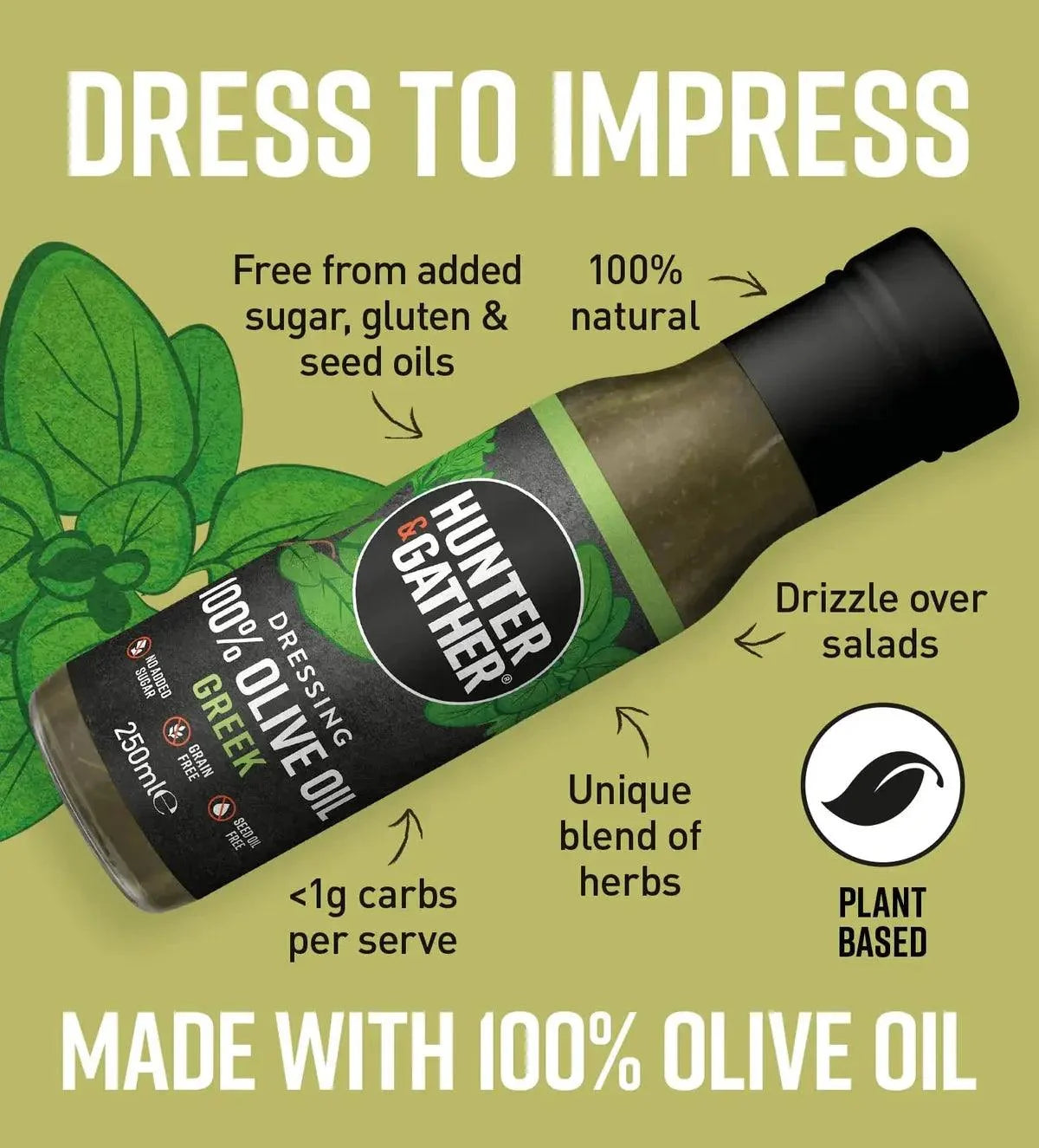 Olive Oil Dressing Greek Hunter & Gather 250ml hunter & gather  00900015