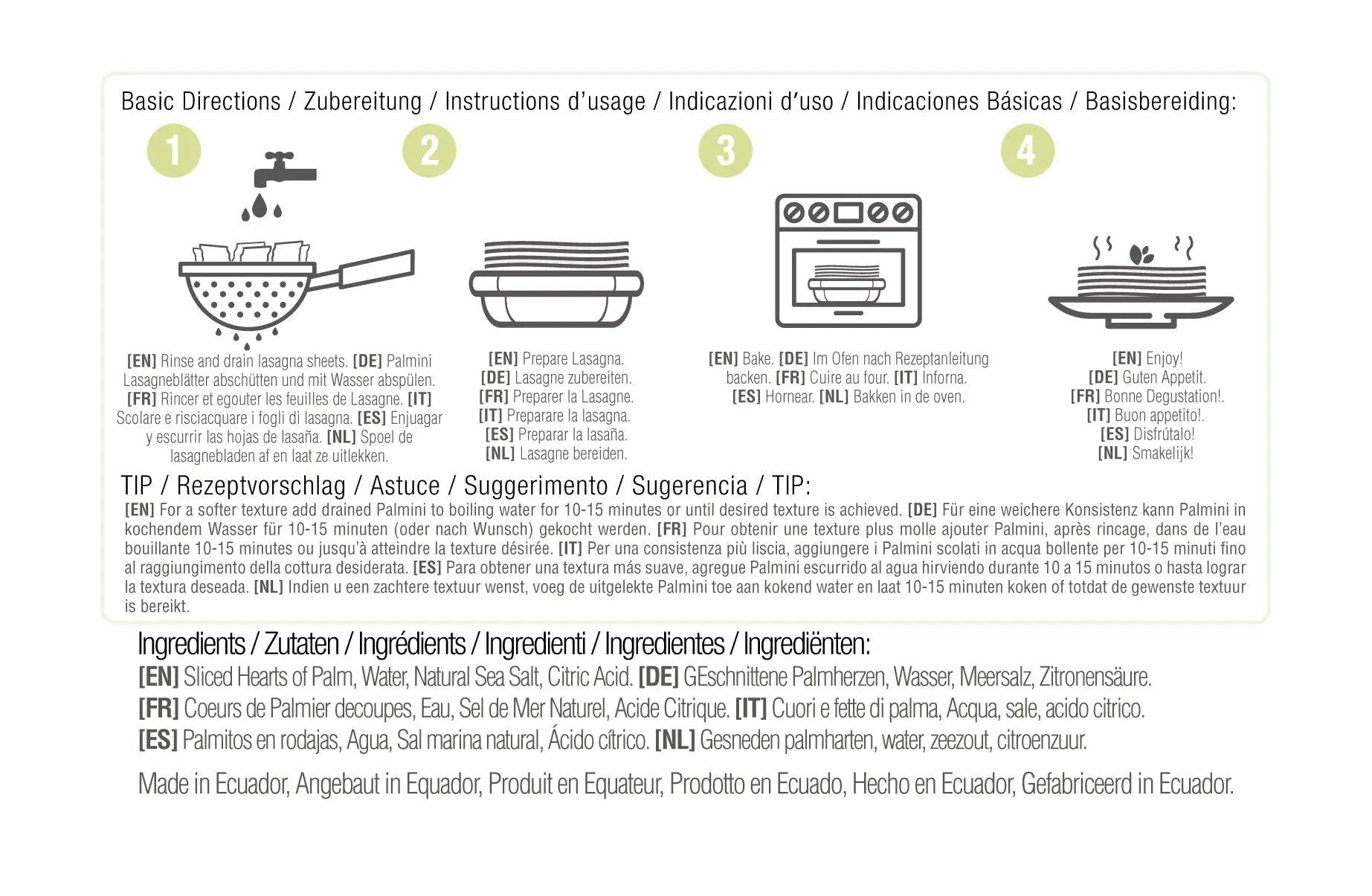 Palmini Low Carb Lasagna Palmini 338g 04300003 Vital20