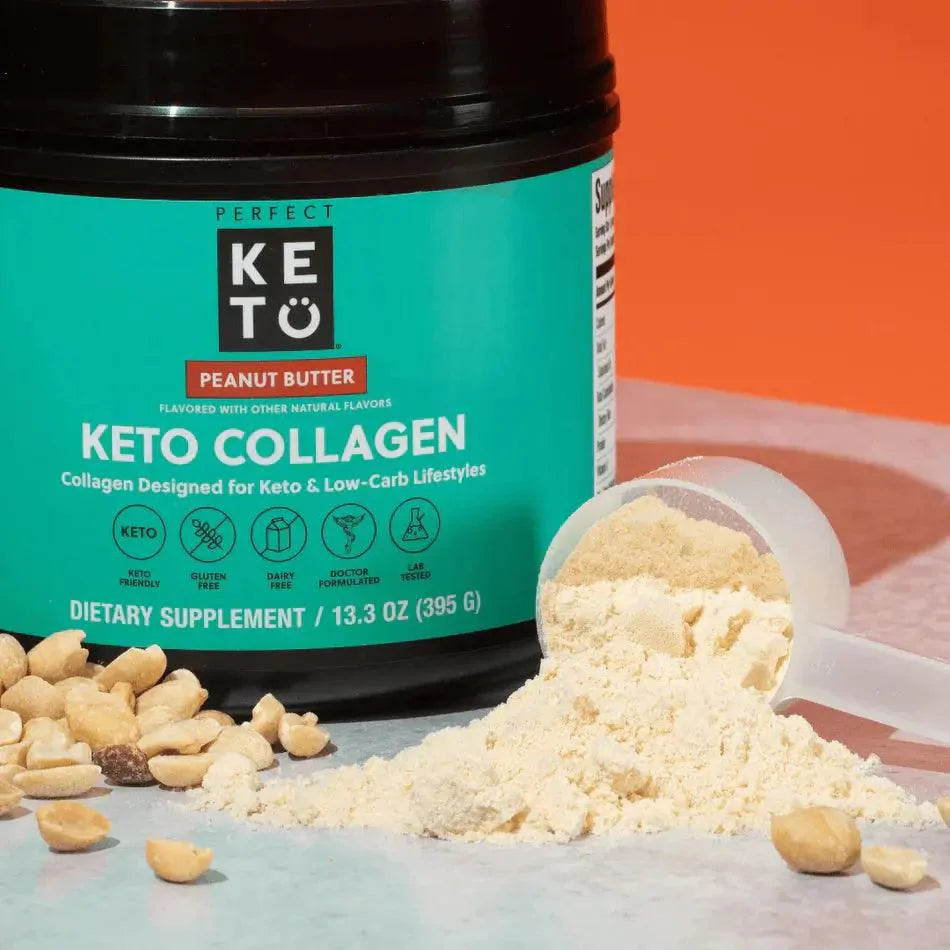 Perfect Keto MCT Collagen Powder Peanut Butter Perfect Keto 395g P-PKKCPB-12 Vital20