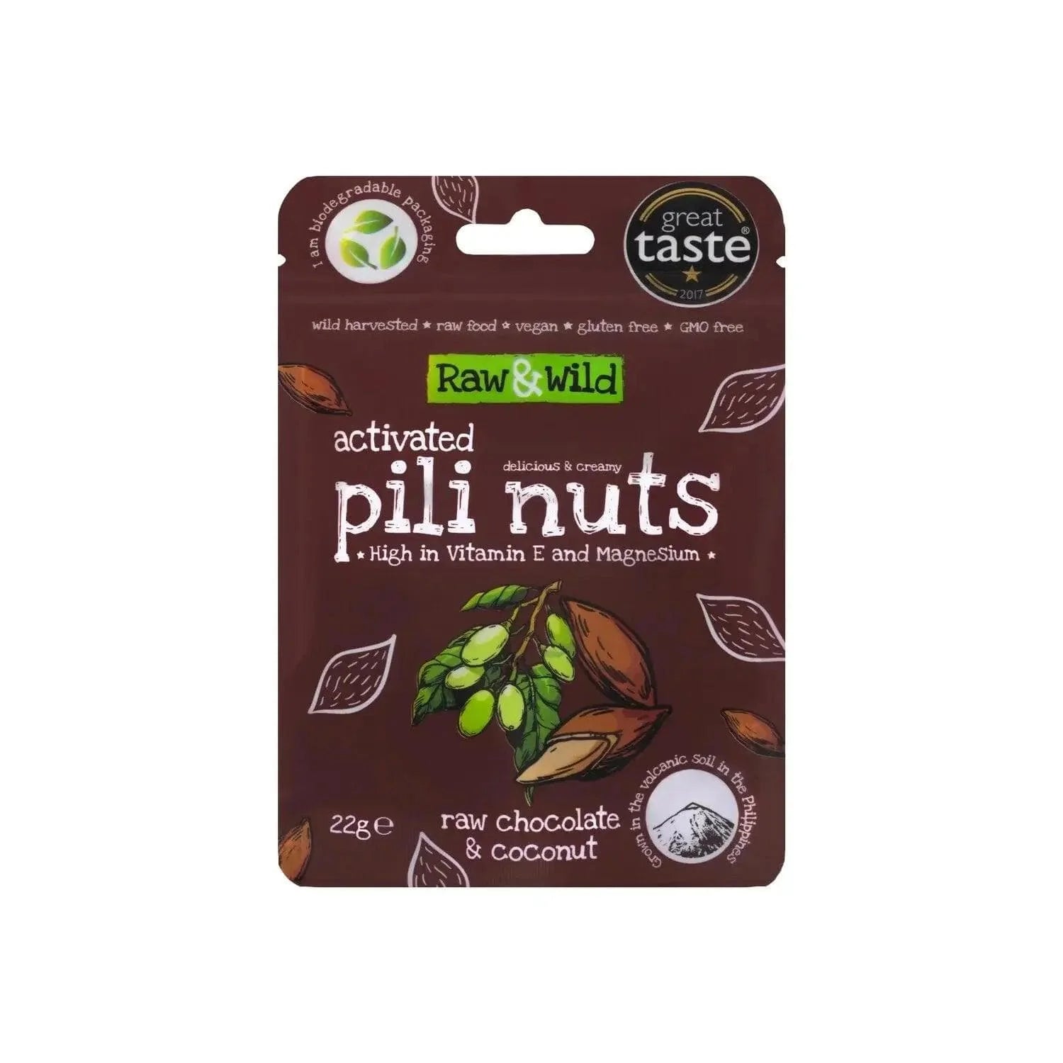 Pili Nuts Chocolate & Coconut Raw & Wild 22g x12 raw & wild Snacks 03200012