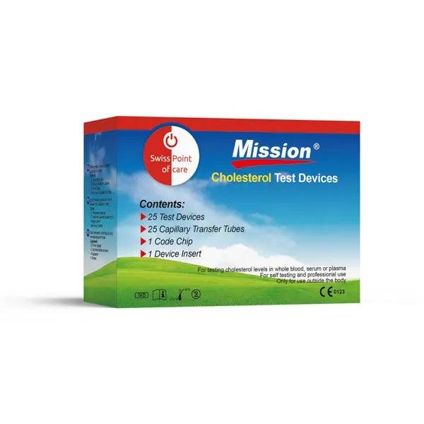 Swiss Point of Care Cholesterol Teststrips Mission 3-in-1 Swiss Point of Care x25 P-MSTR-62SP Vital20